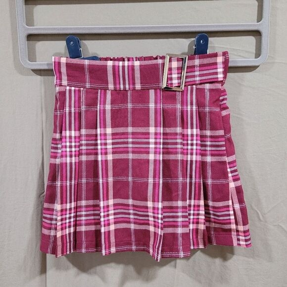 Justice Girls medium 10 Faux Wrap Plaid Skirt with shorts - Picture 4 of 13